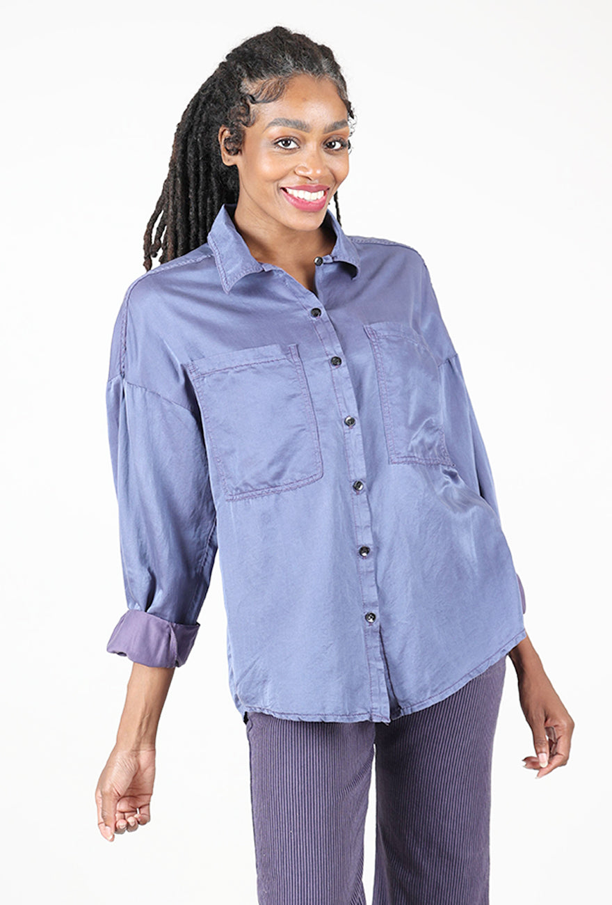 Whispering Silk Shirt, Grape