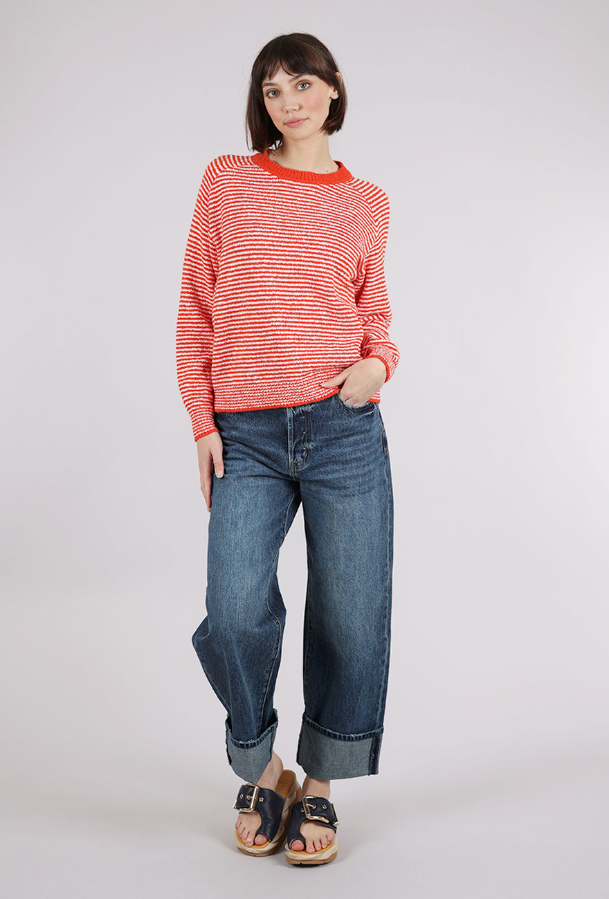 Margaret O'Leary Lola Pullover, Tomato Stripe 