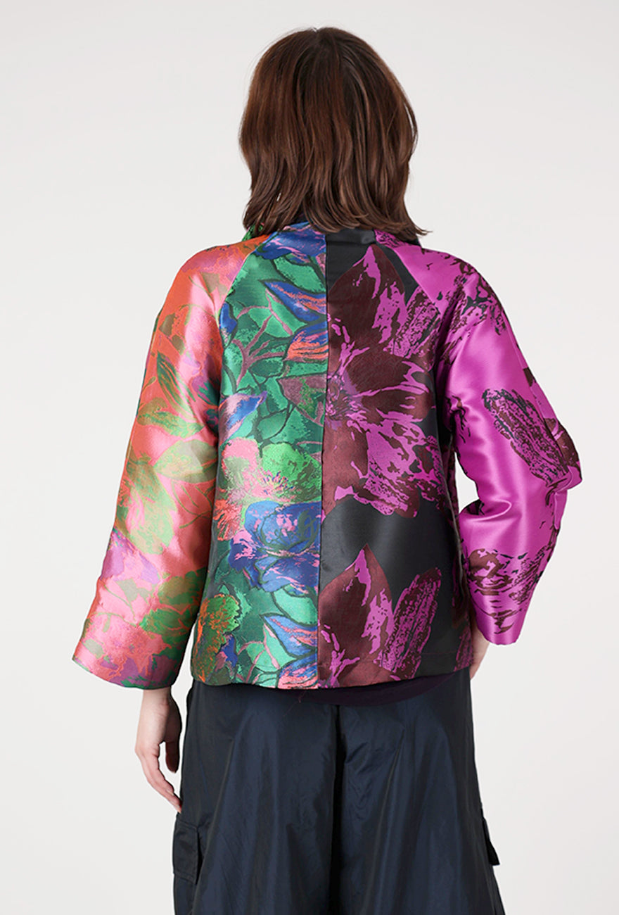 Button It Jacquard Jacket, Magenta Mix