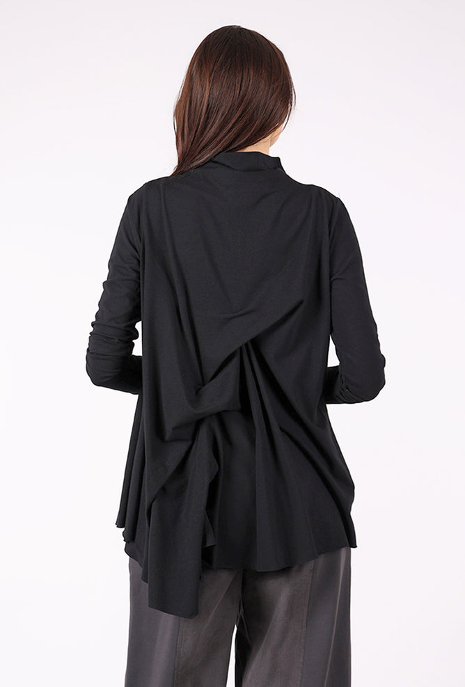 Ozai Tuck Detail Knit Top, Black 