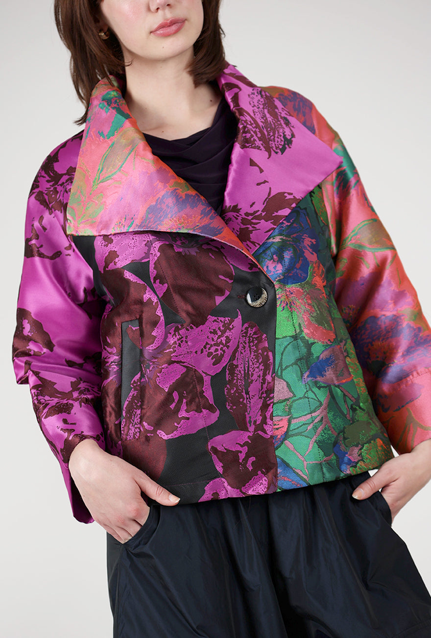 Button It Jacquard Jacket, Magenta Mix Angle 4