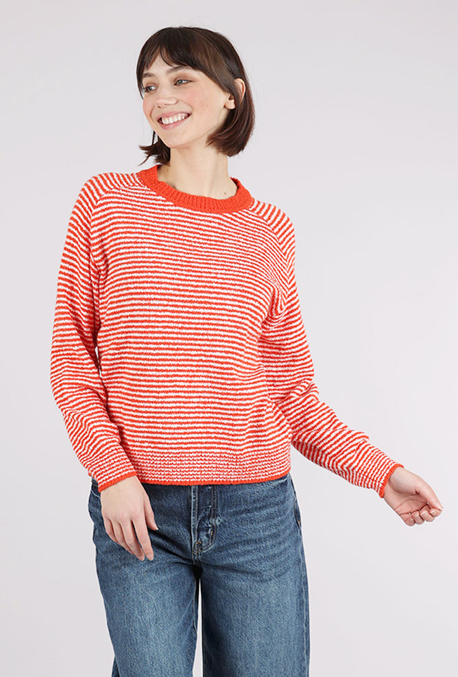 Margaret O'Leary Lola Pullover, Tomato Stripe 