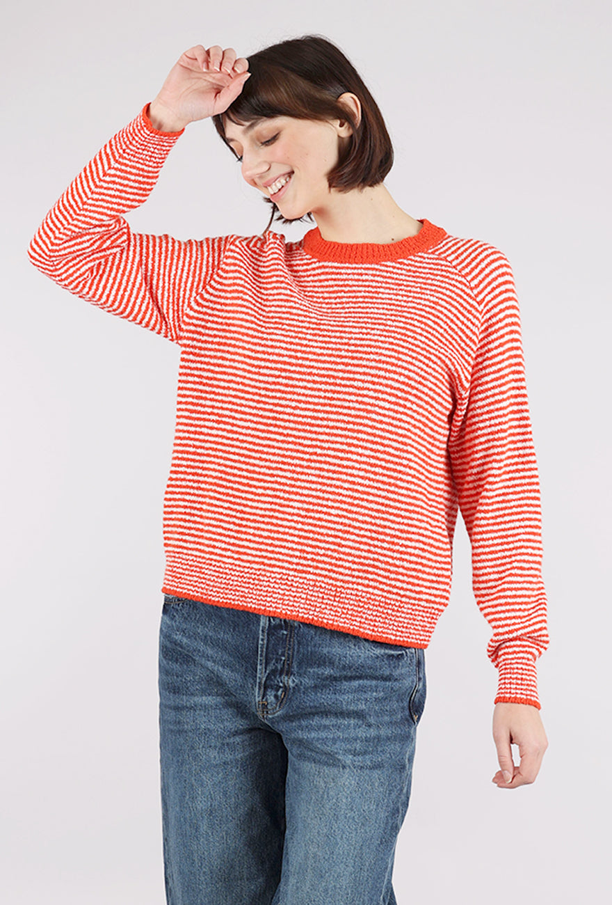 Margaret O'Leary Lola Pullover, Tomato Stripe 