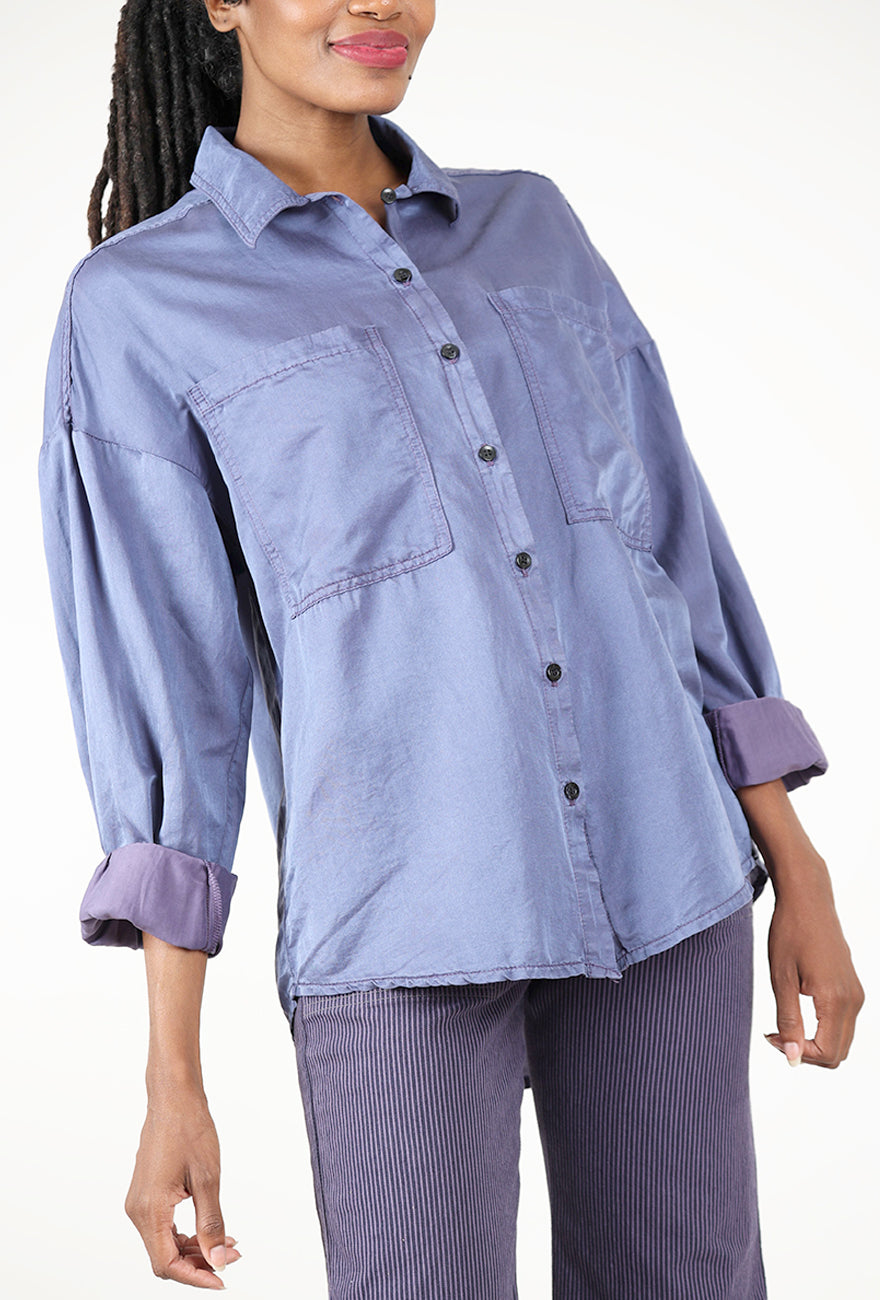 Whispering Silk Shirt, Grape
