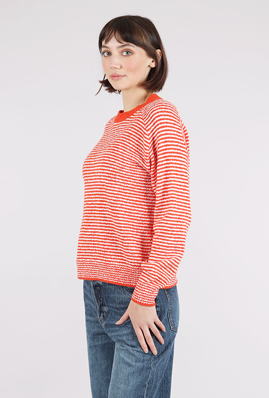 Margaret O'Leary Lola Pullover, Tomato Stripe 