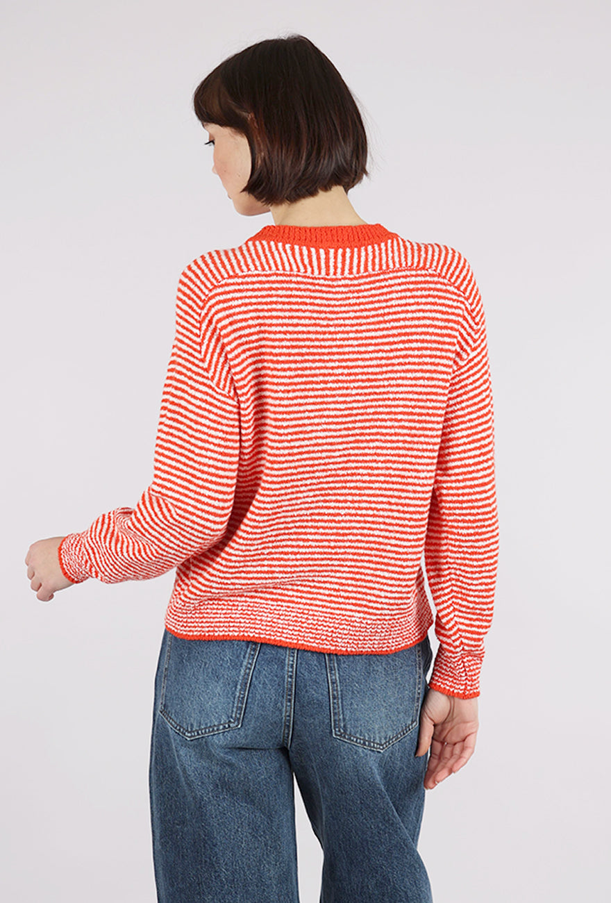 Margaret O'Leary Lola Pullover, Tomato Stripe 