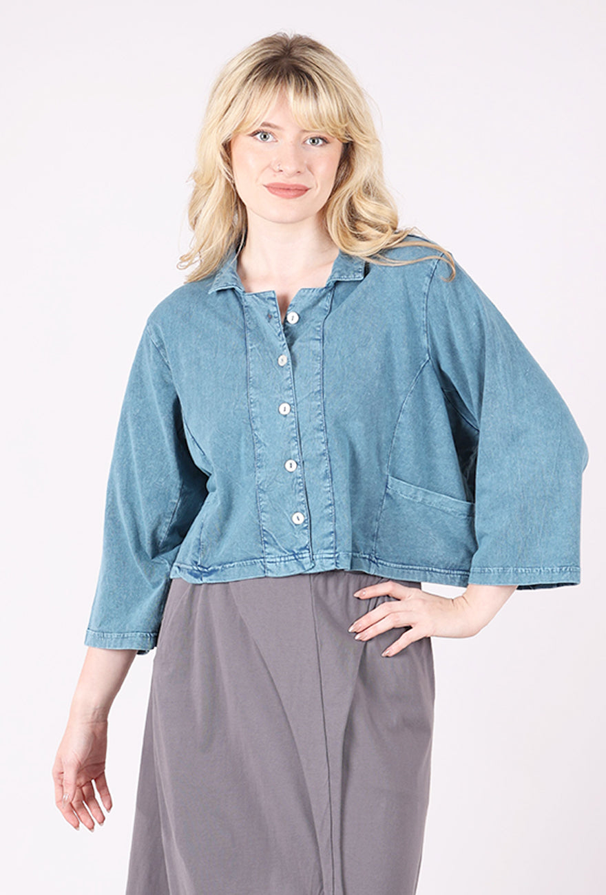 Tulip Jersey Parker Jacket, Denim 
