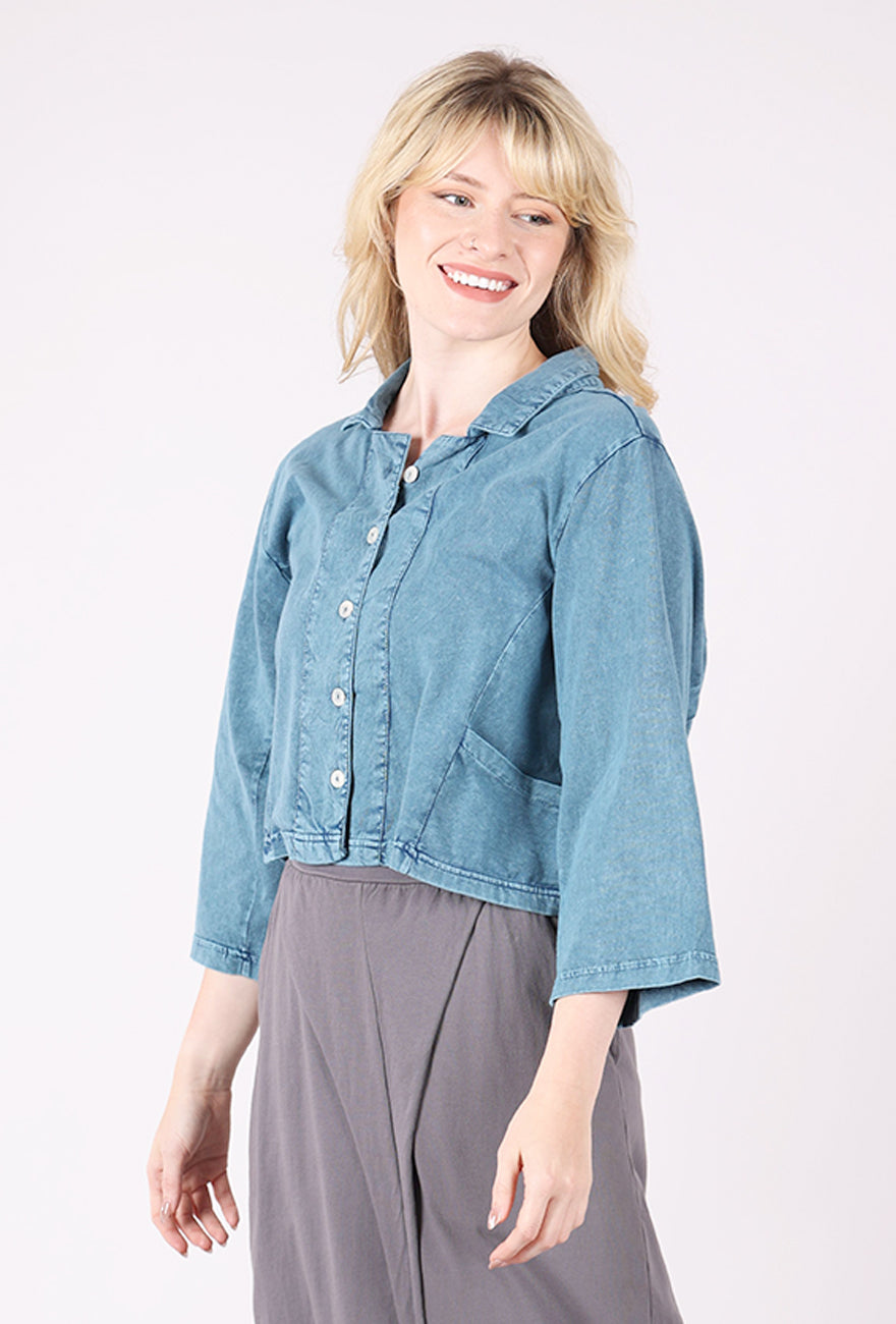 Tulip Jersey Parker Jacket, Denim 