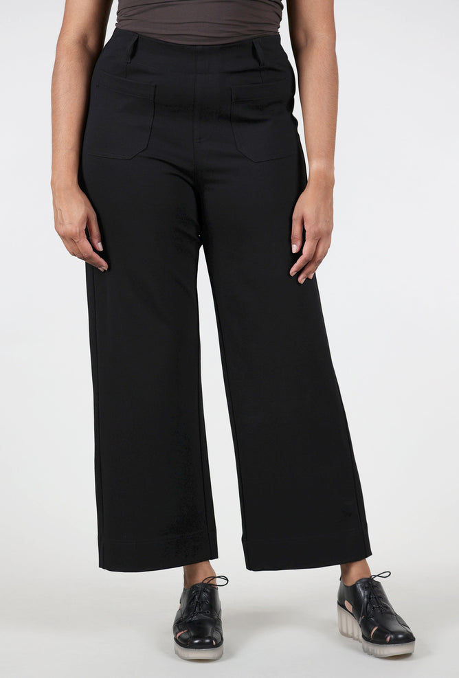 Habitat Luxe Ponte Wide Leg Pant, Black 