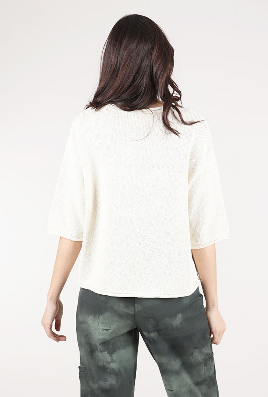Grade & Gather Rolled-Edge Eyde Sweater, Ivory 