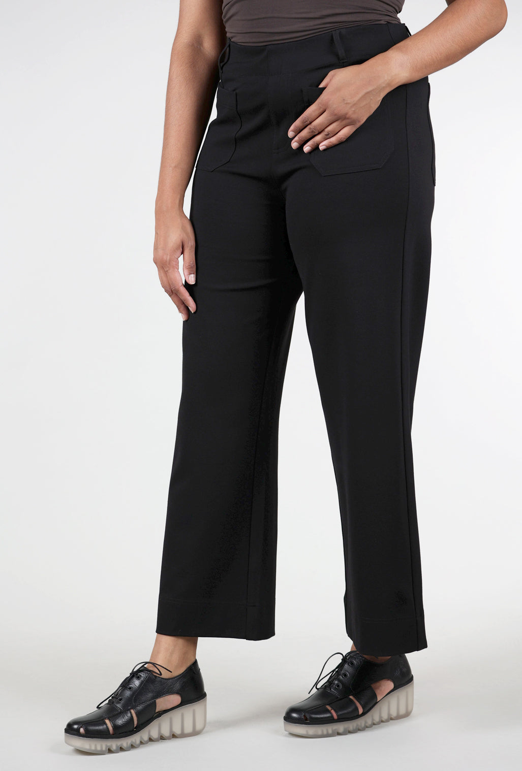 Habitat Luxe Ponte Wide Leg Pant, Black 