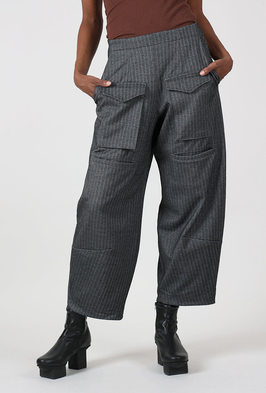 Alembika Herringbone Pocket Trouser, Steel 