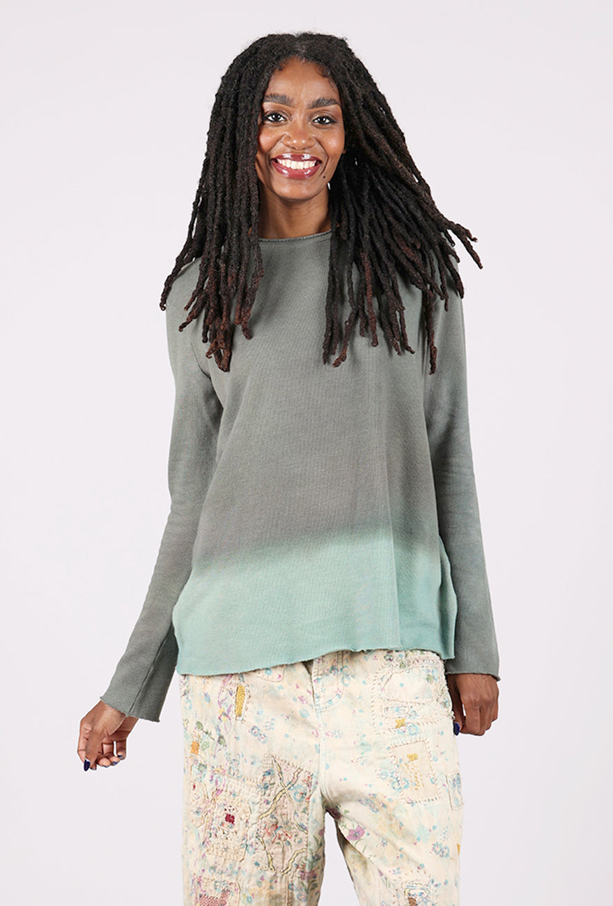 Heyne Bogut Cozy Ombre Dip Dye Top, Nickel/Sea 