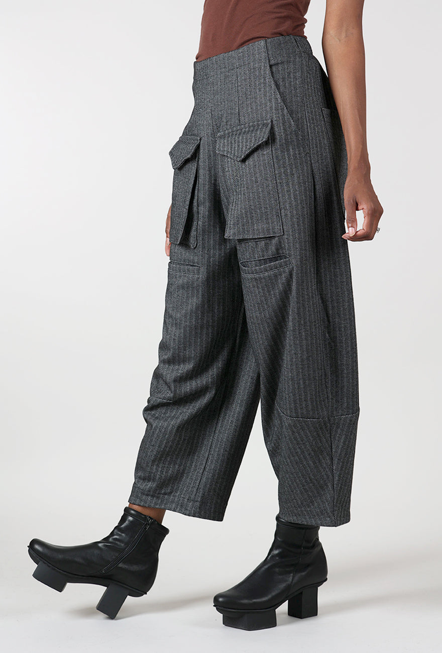 Alembika Herringbone Pocket Trouser, Steel 