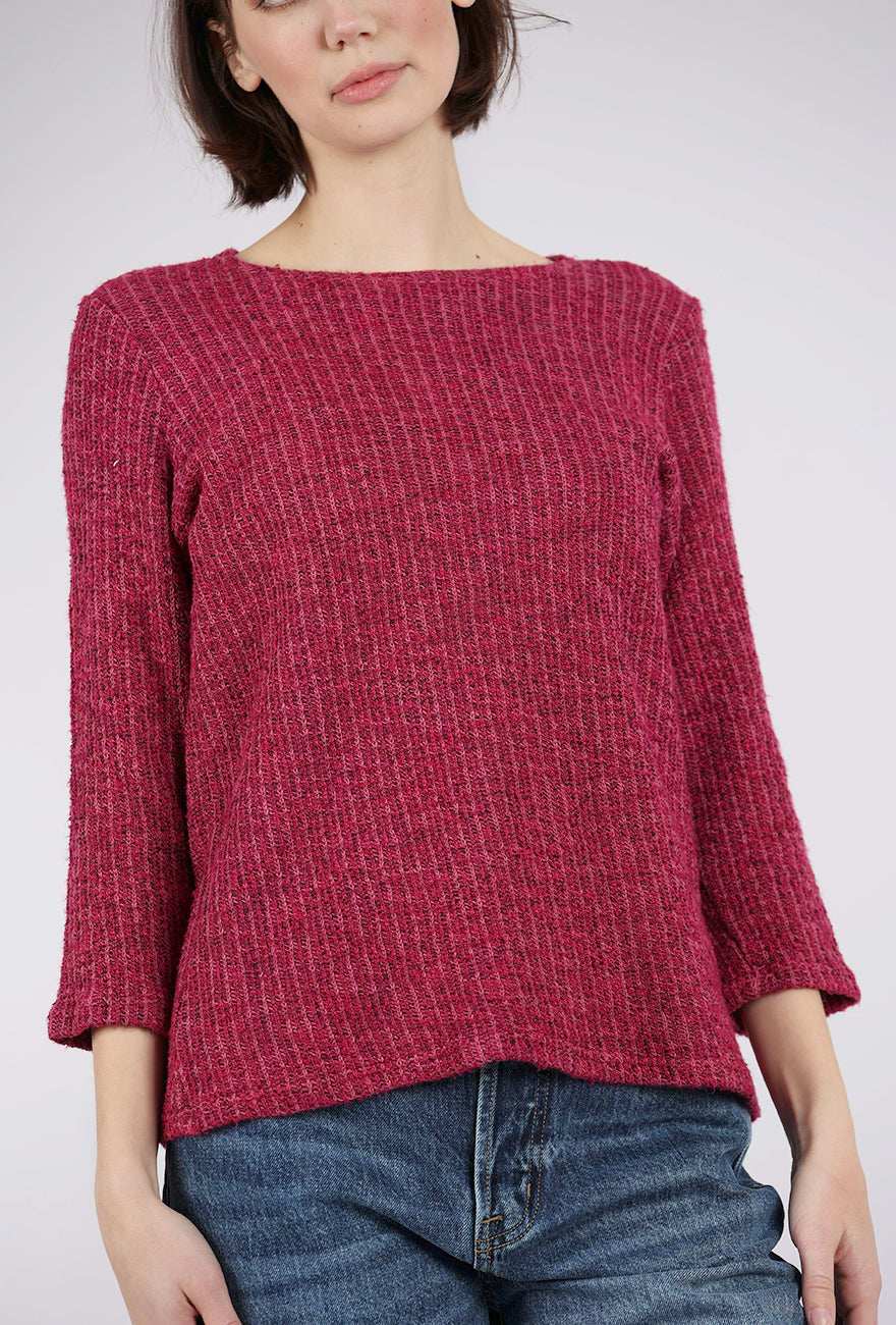 Cut Loose Boatneck Texture Sweater, Rhubarb 