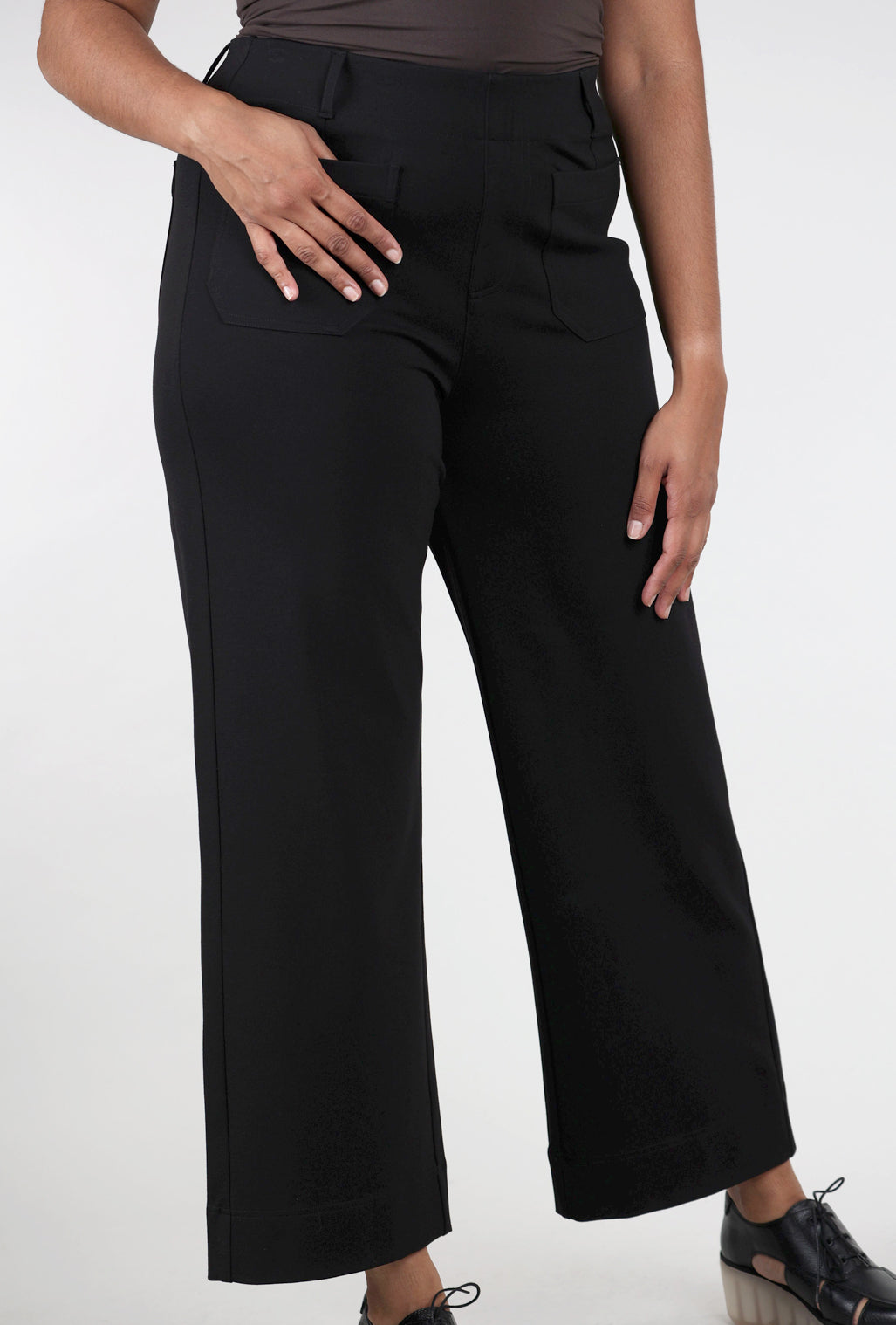 Habitat Luxe Ponte Wide Leg Pant, Black 