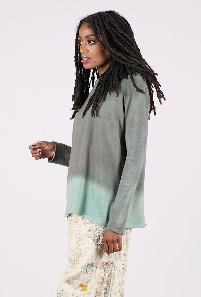 Heyne Bogut Cozy Ombre Dip Dye Top, Nickel/Sea 