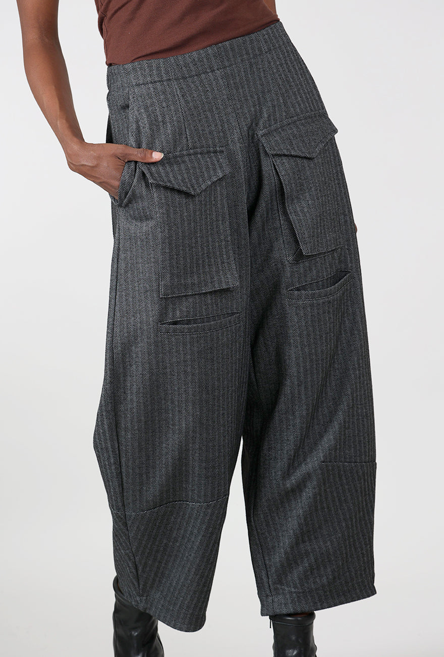 Alembika Herringbone Pocket Trouser, Steel 