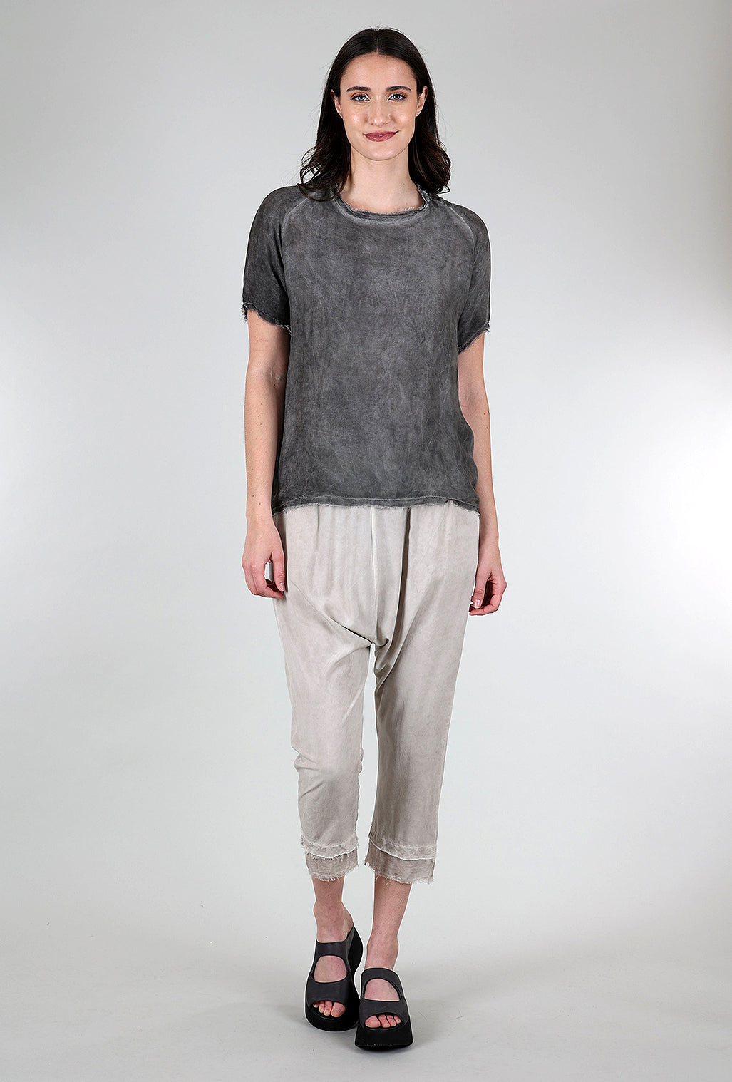 Sanctamuerte Silky Tattered Top, Gray Storm 