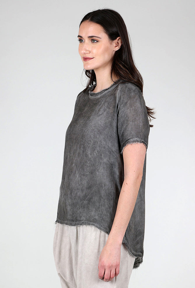 Sanctamuerte Silky Tattered Top, Gray Storm 