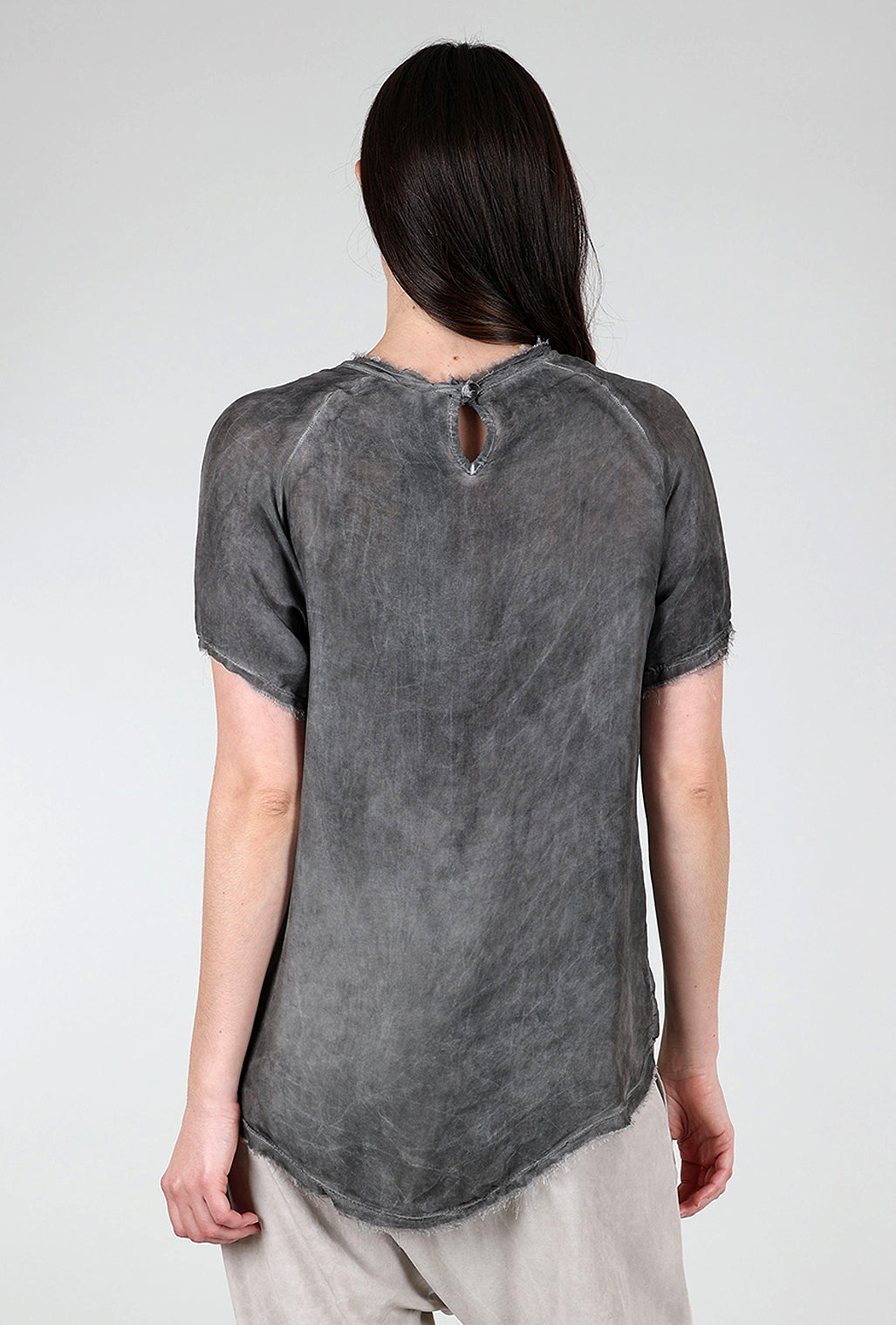 Sanctamuerte Silky Tattered Top, Gray Storm 