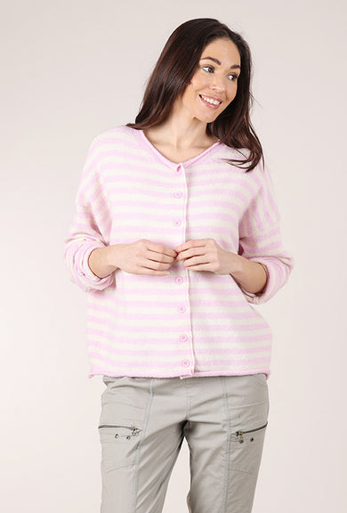 By Together Sunny Side Stripe Cardie, Lavender Pink 
