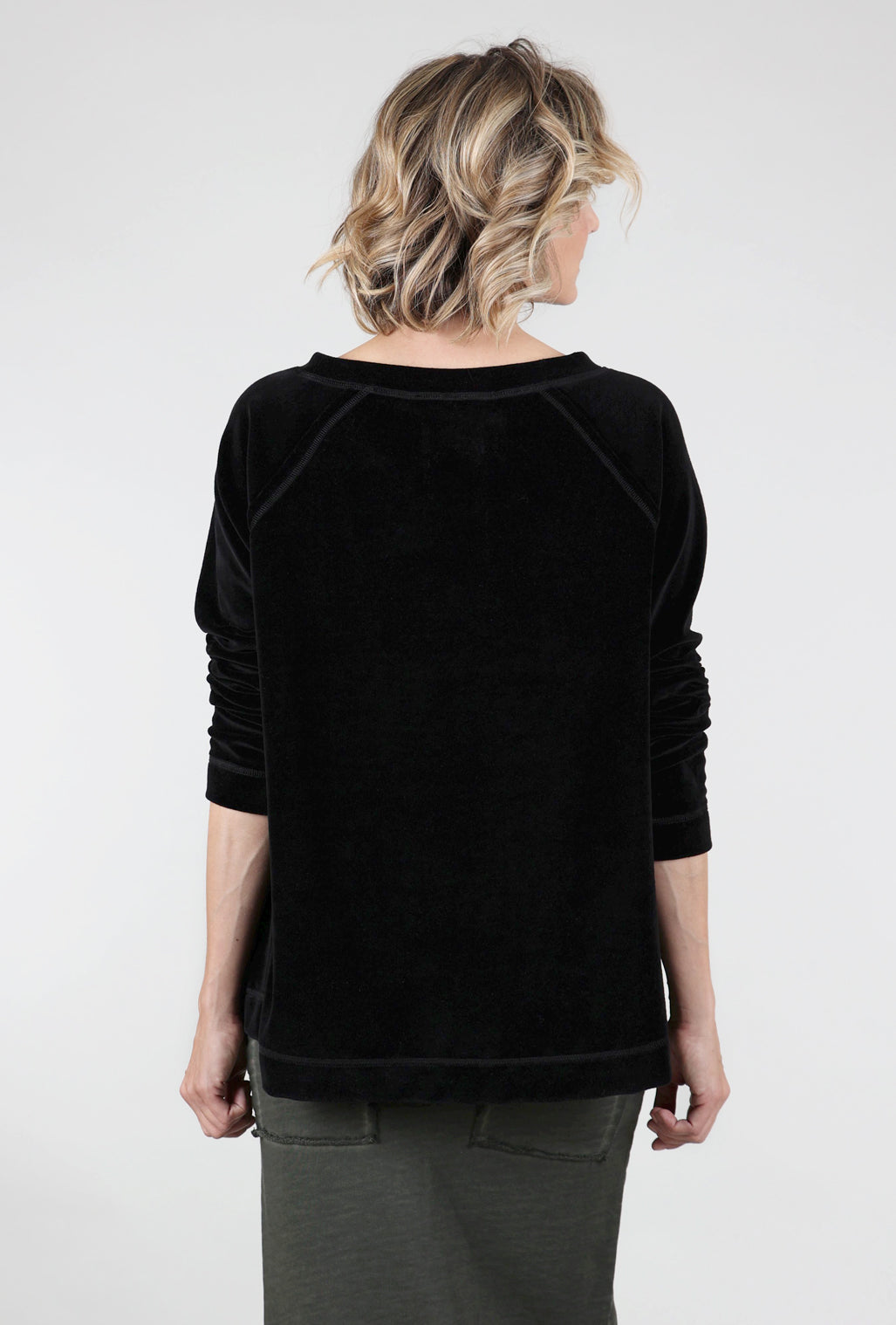 Pluslavie Nicki Velour Sweat, Black 