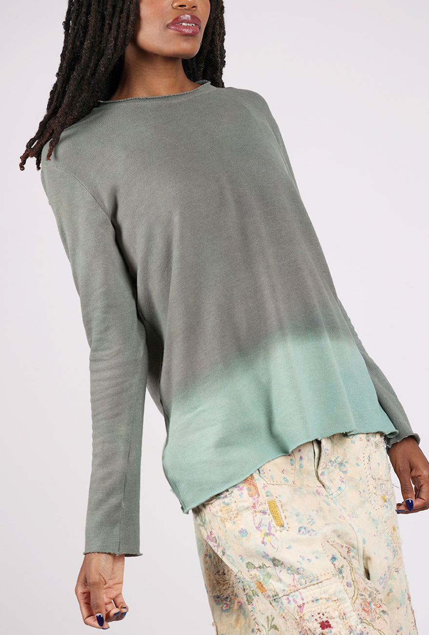 Heyne Bogut Cozy Ombre Dip Dye Top, Nickel/Sea 