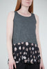 Chalet Patterned Flounce Sophia Tank, Charcoal 