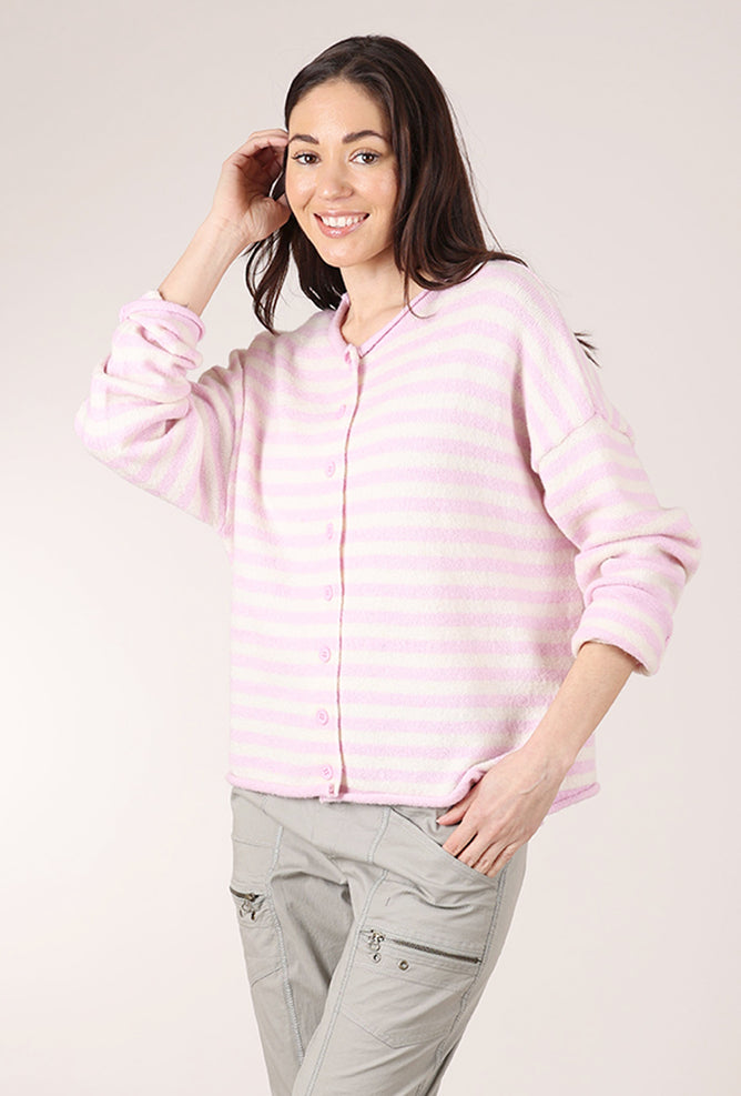 By Together Sunny Side Stripe Cardie, Lavender Pink 