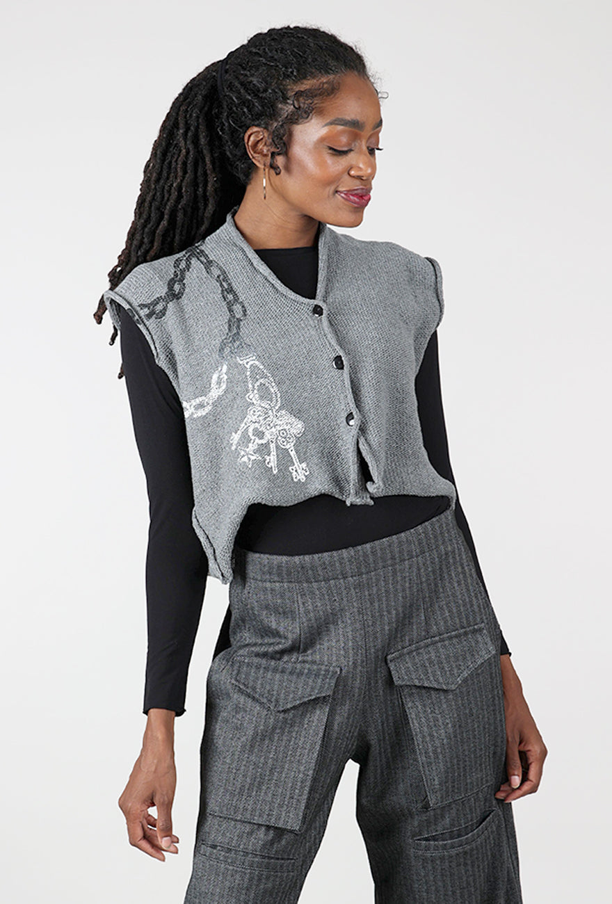 Paper Temples Car Vest, Gray Ombre Key 