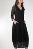 Alembika Lace Lantern Dress, Black 