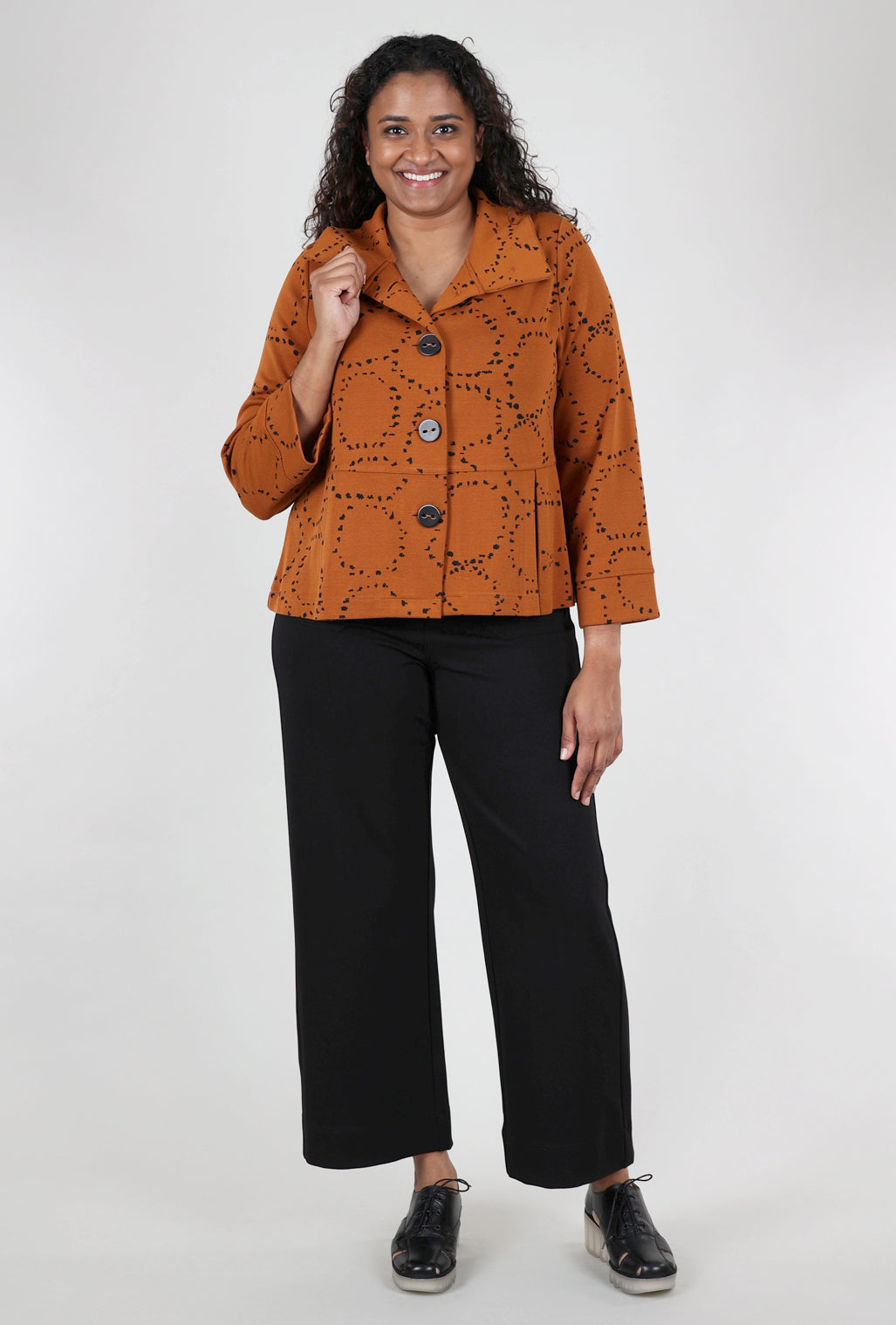 Habitat Circle Knit Jacquard Retro Jacket, Ginger 