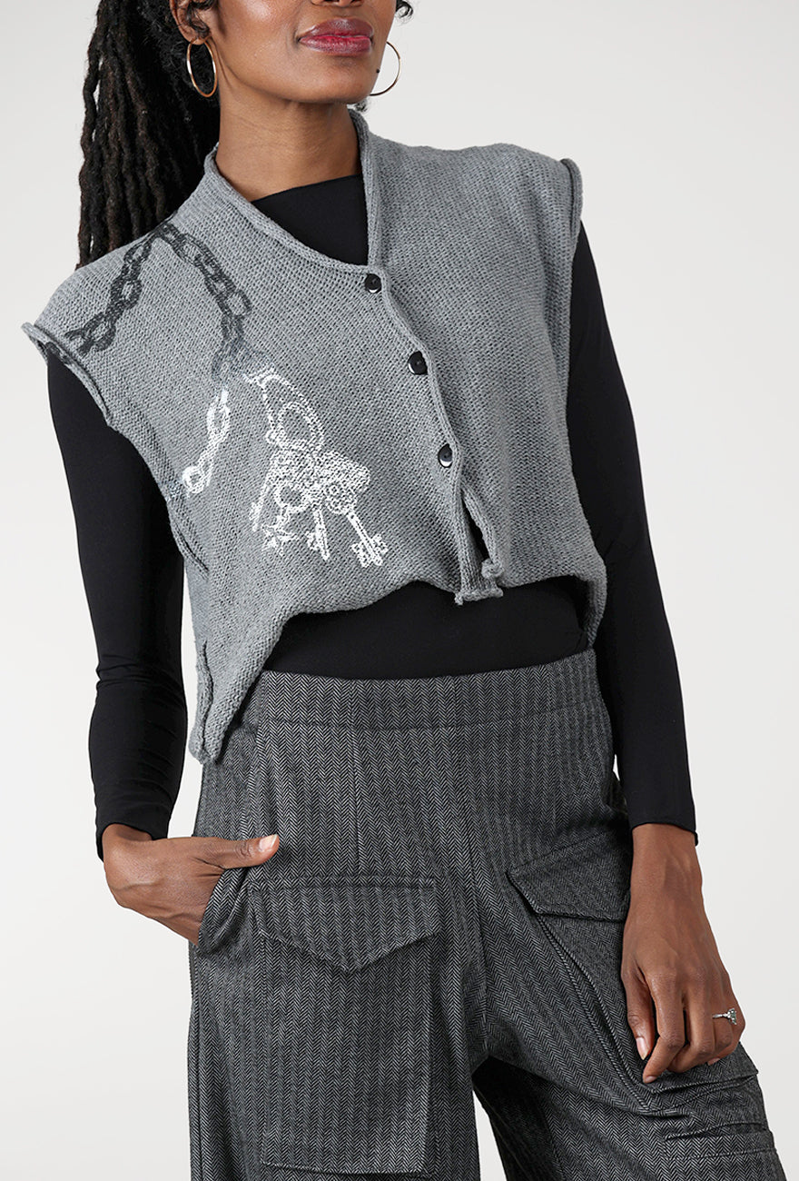 Paper Temples Car Vest, Gray Ombre Key 