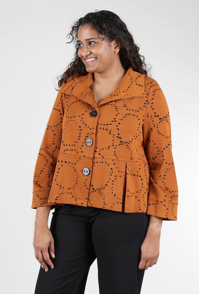 Habitat Circle Knit Jacquard Retro Jacket, Ginger 