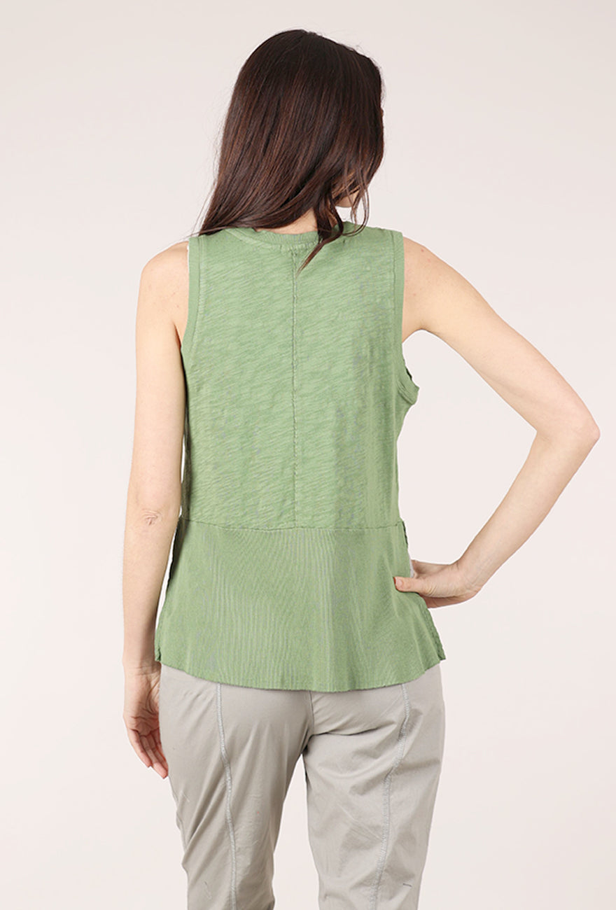 Mododoc Rib Mix Peplum Tank, Hazel 