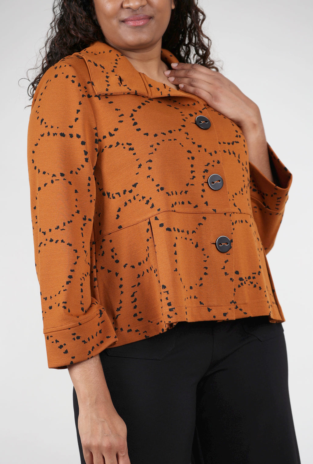 Habitat Circle Knit Jacquard Retro Jacket, Ginger 