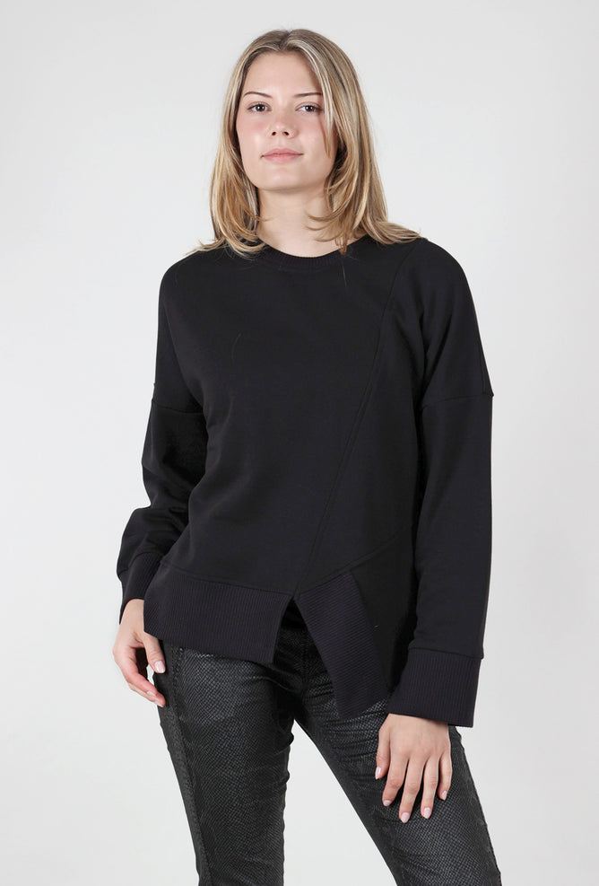 Alembika Asymmetric Hem Sweatshirt, Black 