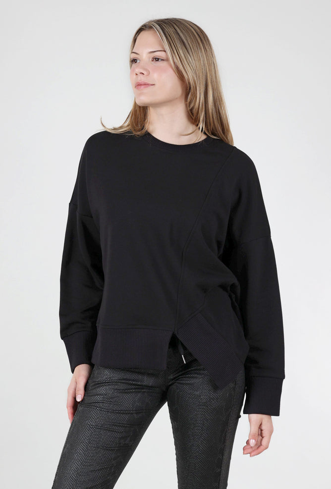 Alembika Asymmetric Hem Sweatshirt, Black 