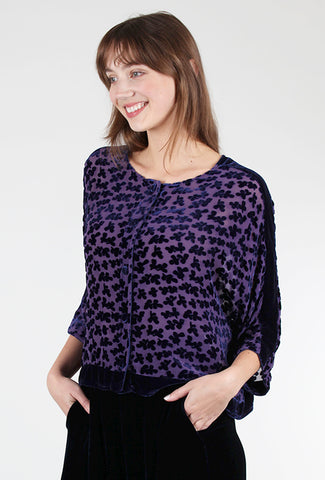 Grizas Chiffon Burnout Crop Jacket, Violet 