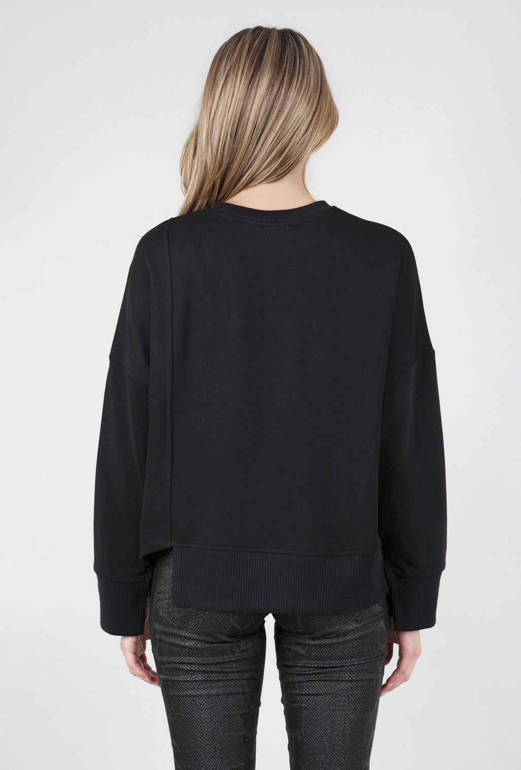 Alembika Asymmetric Hem Sweatshirt, Black 