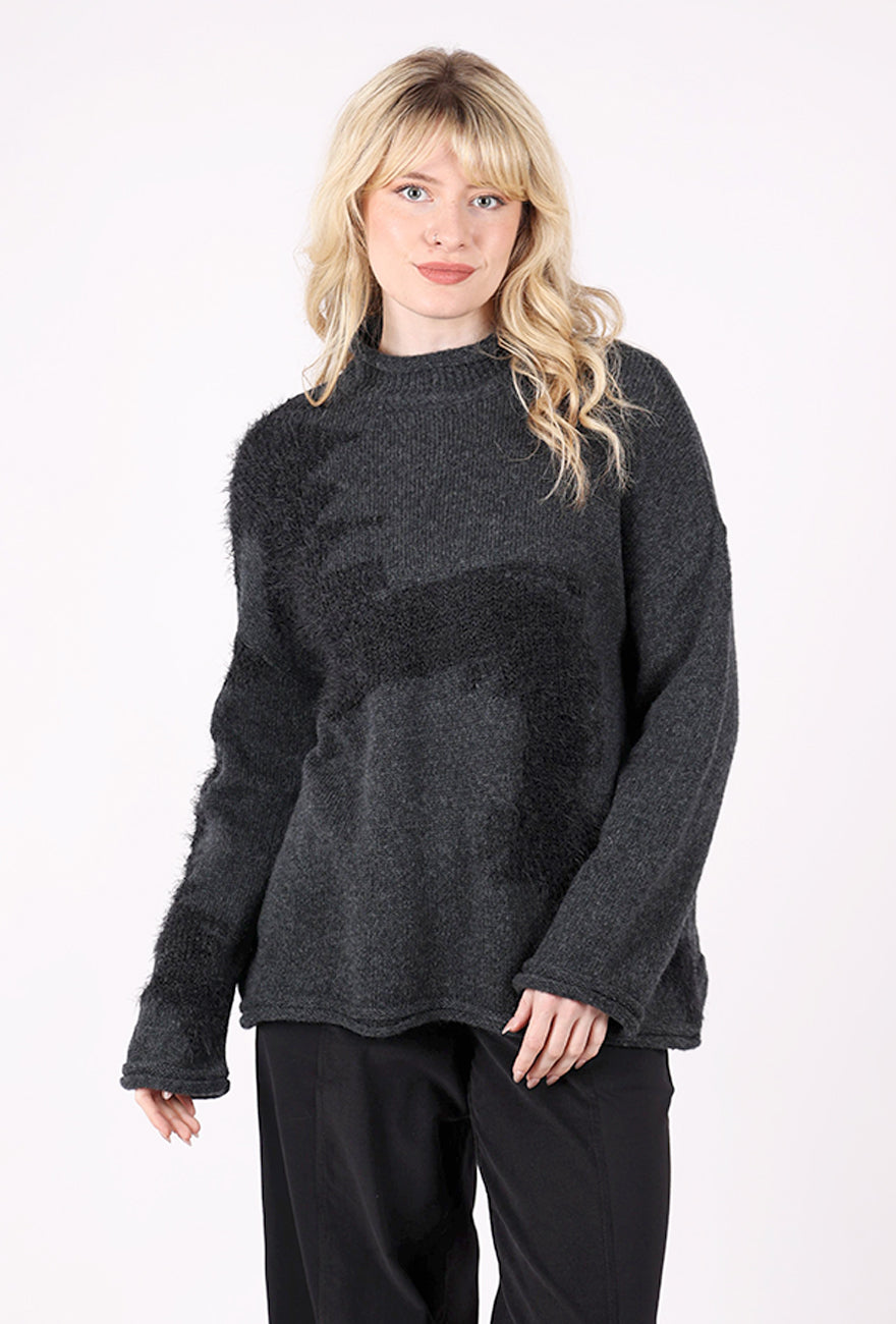 Ozai Texture Play Sweater, Gray 