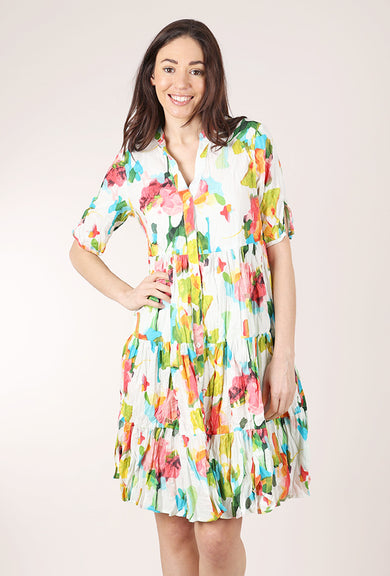 Dress Addict July Dress, White/Rose 