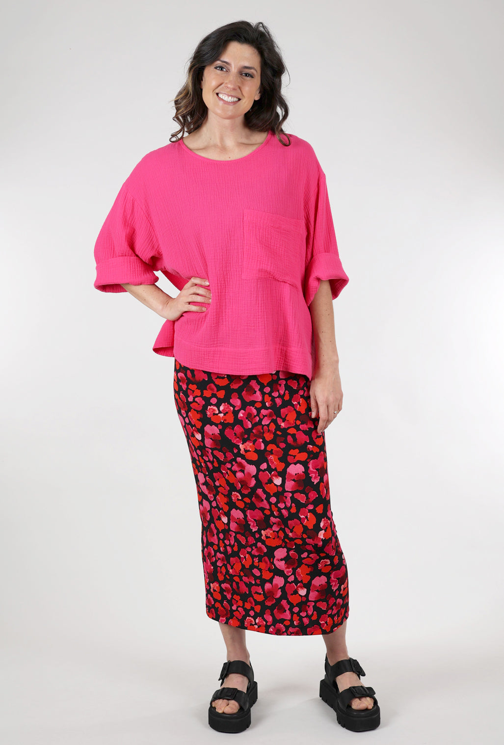 Alembika Slim Petals Skirt, Pink Multi 