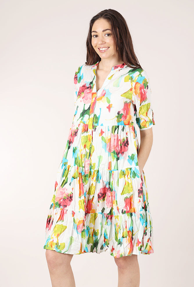 Dress Addict July Dress, White/Rose 