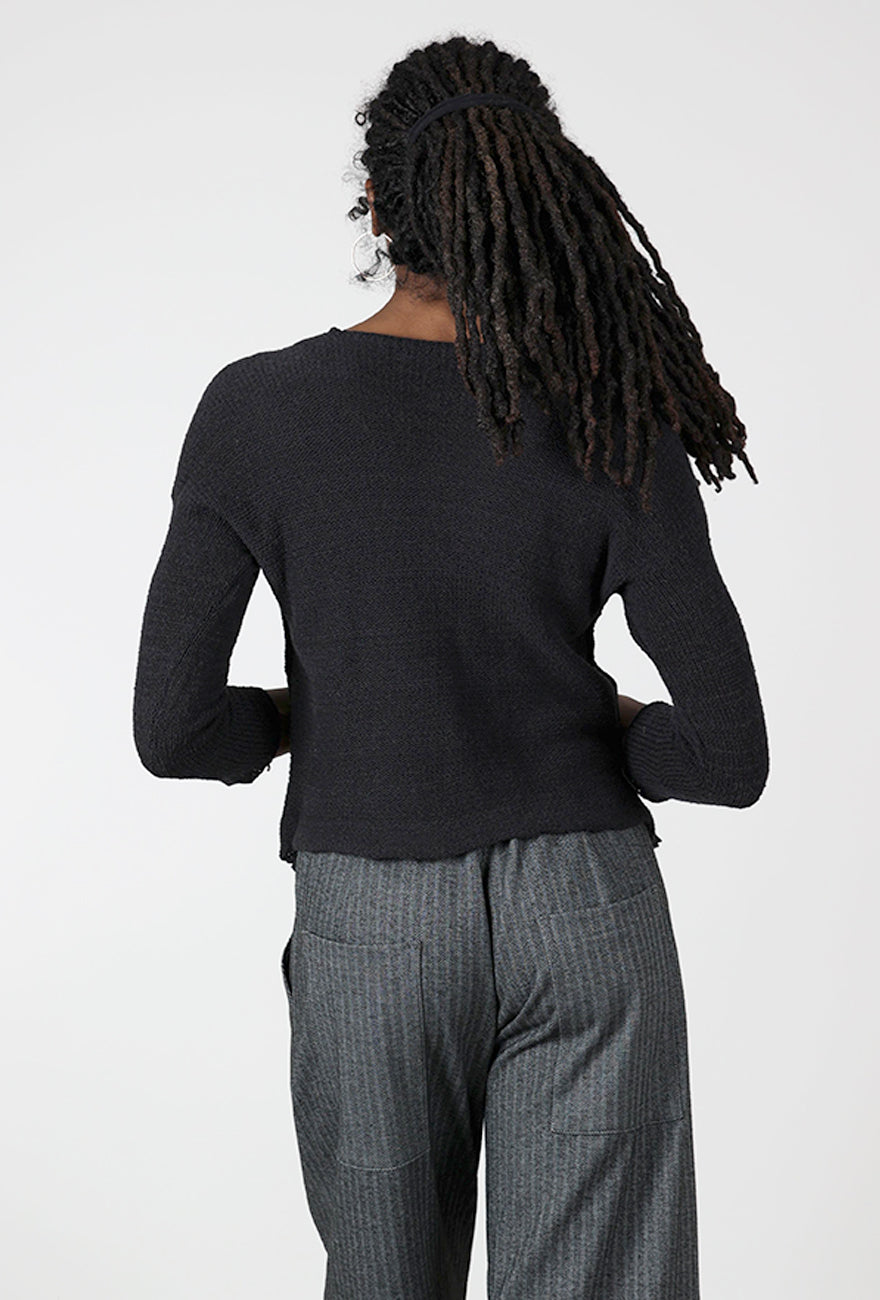 Paper Temples Ray Ribbon-Accent Sweater, Black 