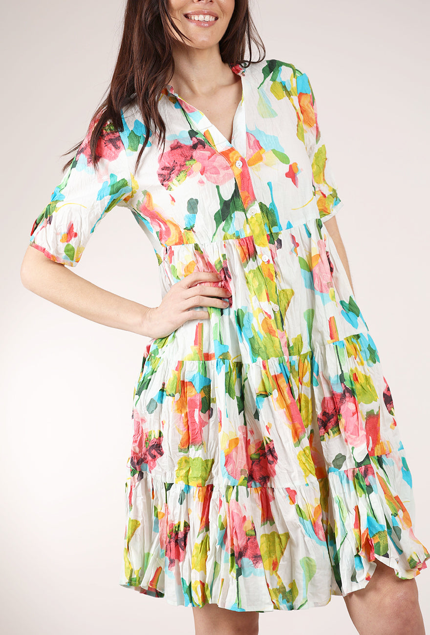 Dress Addict July Dress, White/Rose 