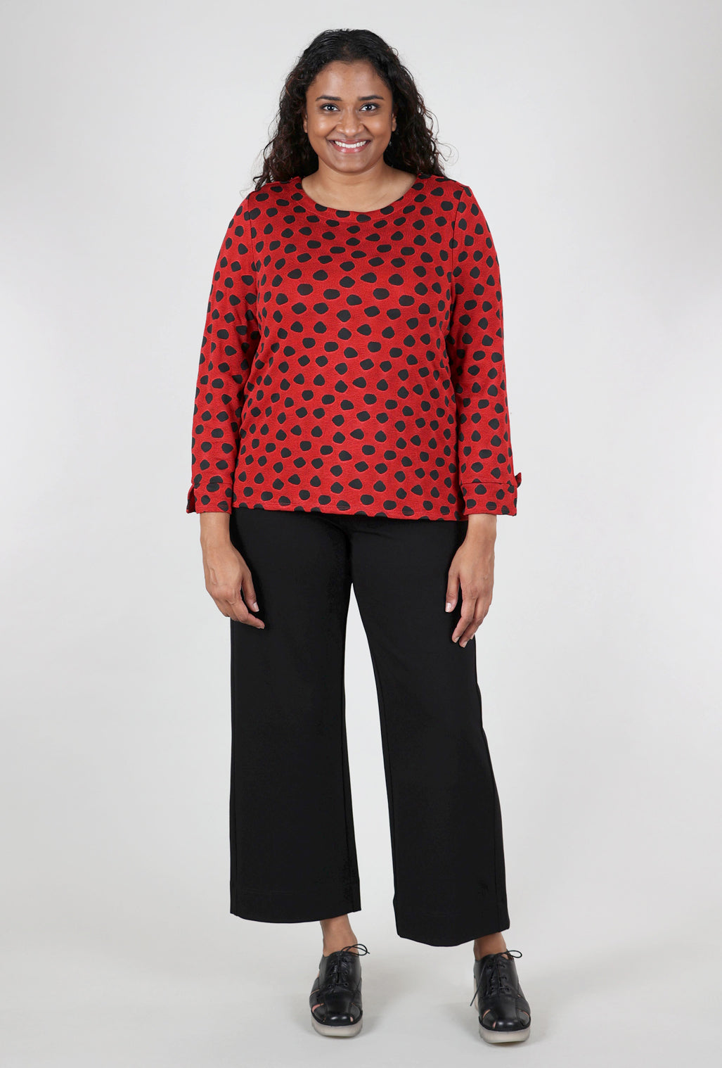 Habitat Textured Dot Boatneck Top, Apple 