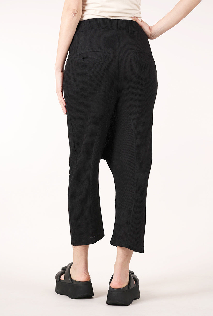 Sort Aarhus Waffle Knit ER Pant, Black 