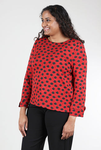 Habitat Textured Dot Boatneck Top, Apple 